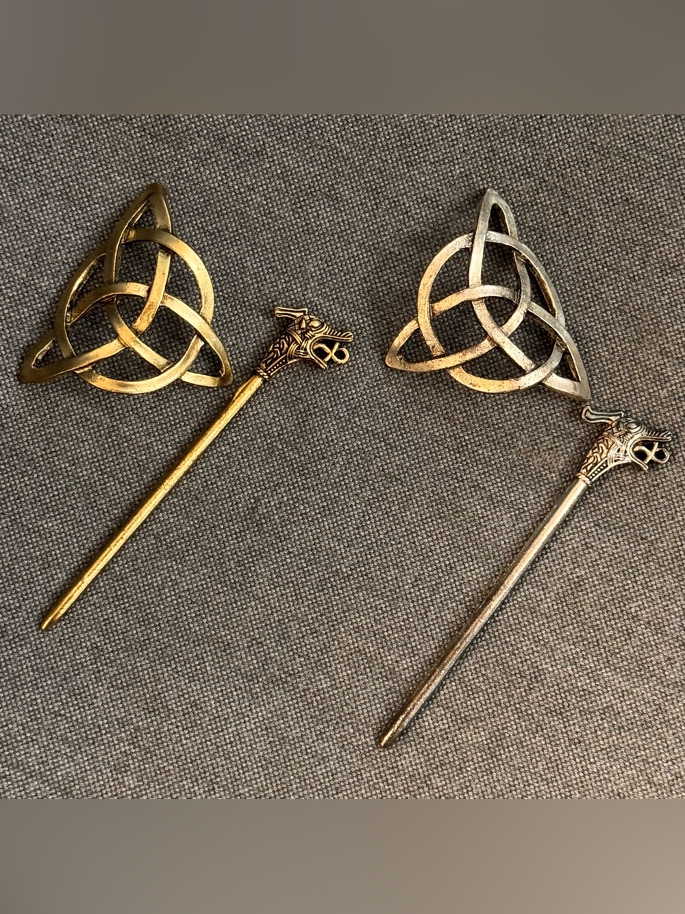 Viking Celtic Knot Hair Slide Pin Set of 2